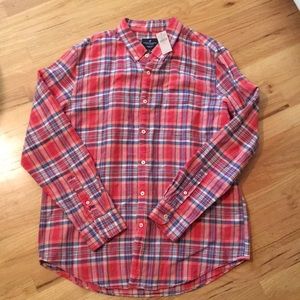 American Eagle Outfitters Mens Red/Orange Plaid